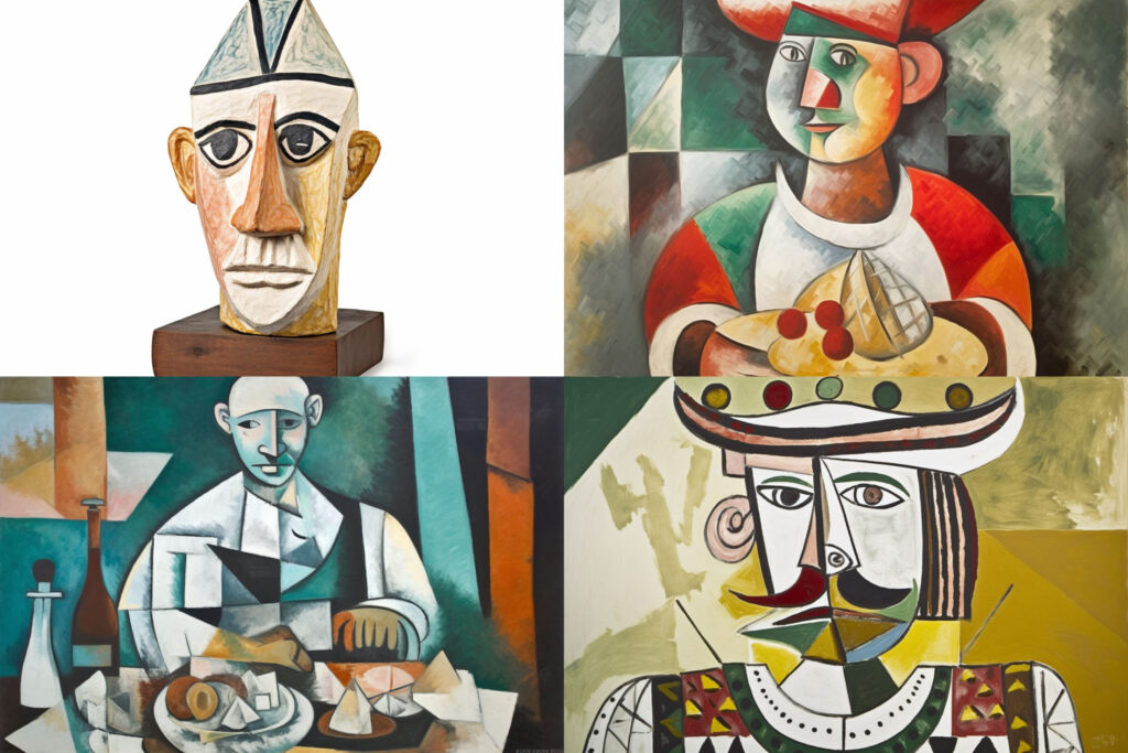 Midjourney Picasso burger art