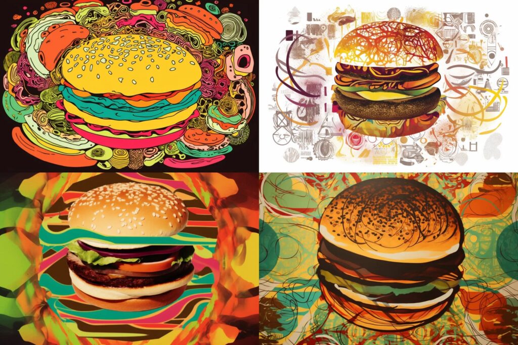 Midjourney burger art 1